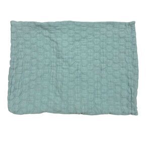 Garnet Hill Standard Sham Pillow Case Organic Cotton Quilted‎ Blue Green Boho